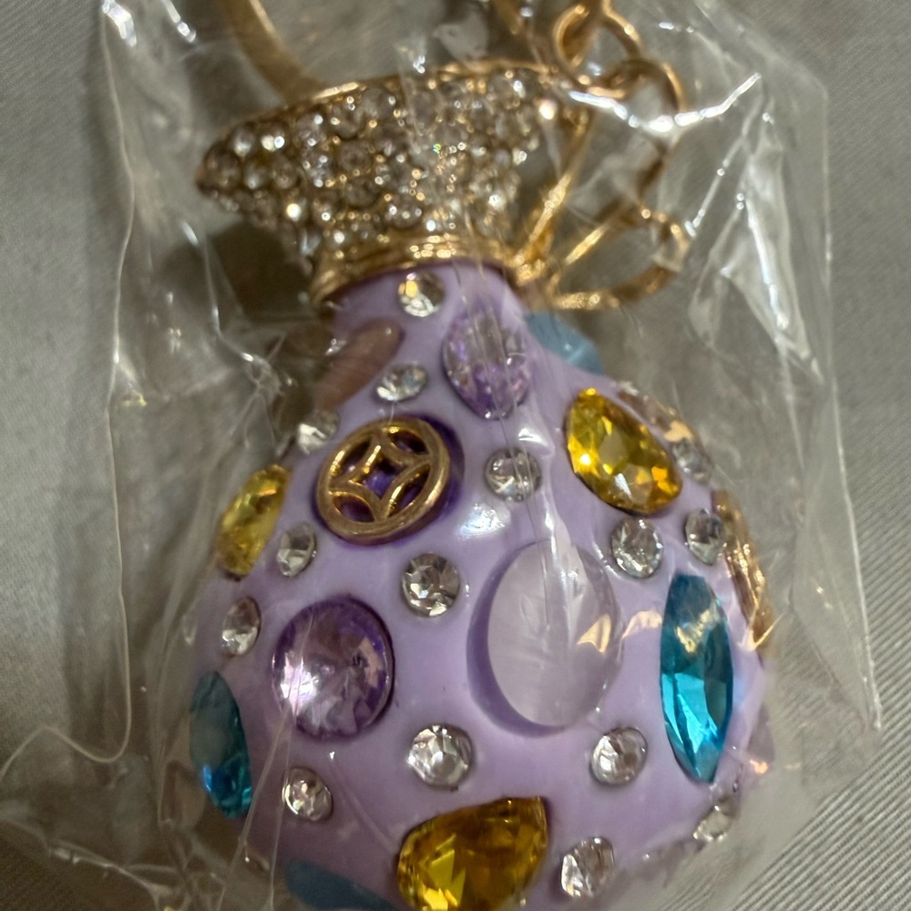 Purple Jeweled Money bag charm